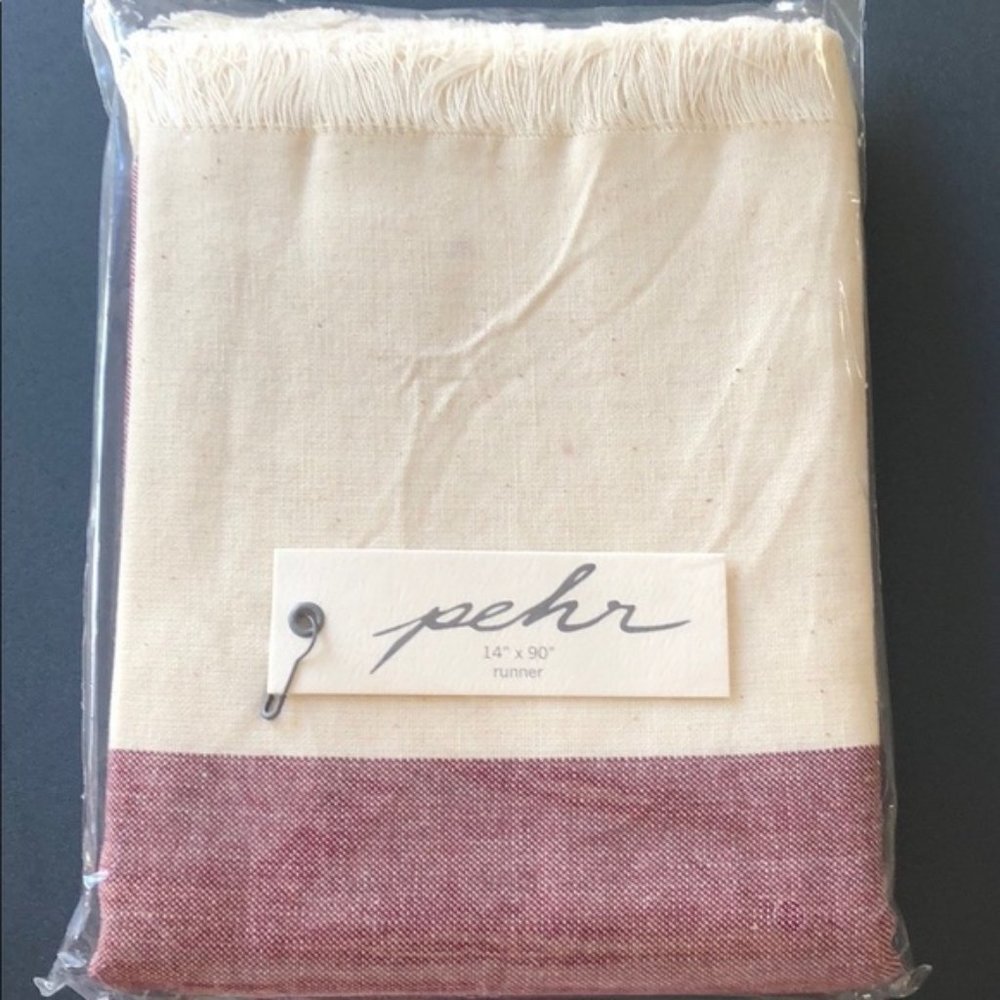 Pehr Designs Burgundy Wine & Cream Tablerunner NWT - Picture 7 of 7